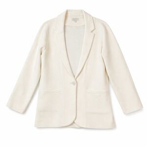 J.Crew Cecile Relaxed Sweater-Blazer Wool Blend Women Medium Cream Career Luxury